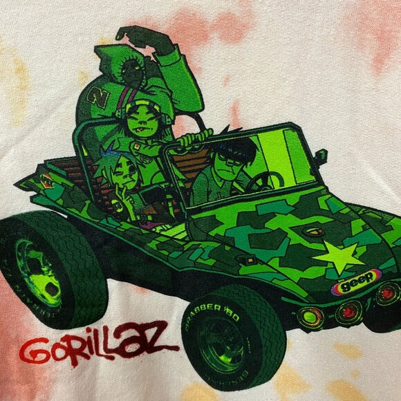 Gorillaz Self-Titled Album Cover Tie-Dye Hoodie Size 2XL - Picture 4 of 4